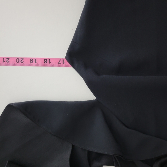 New Alice + Olivia Rosaline High Neck Satin Ruffle Cold Shoulder Pleated Romper - Picture 11 of 14